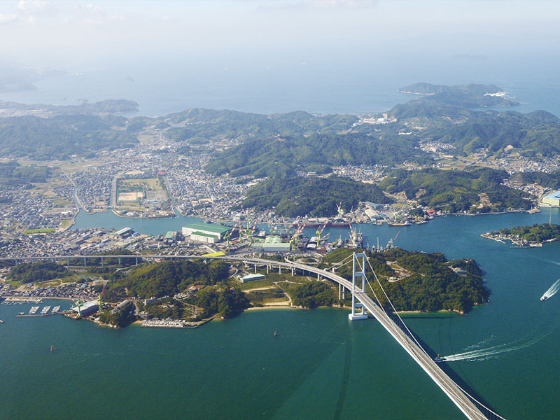 空から見たしまなみ海道