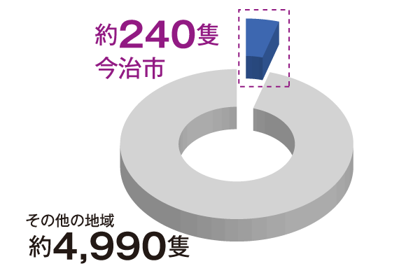 今治：約240隻　その他の隻数：約4,990隻